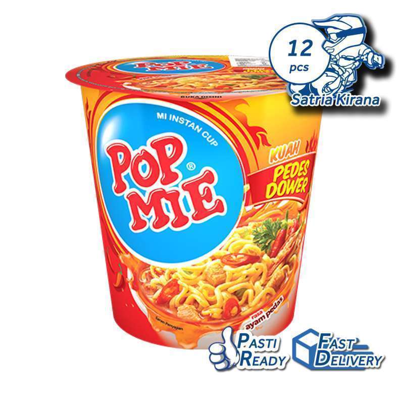 Jual Pop Mie Kuah Pedes Dower [75 Gr X 12 Pcs | 1 Karton / Box] Popmie ...