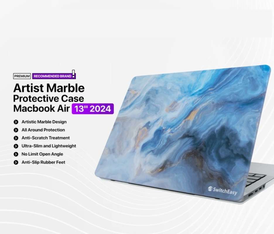 Case Macbook Air M3 M2 Inch 2024 2022 SWITCHEASY Artist Marble Series - Main Image