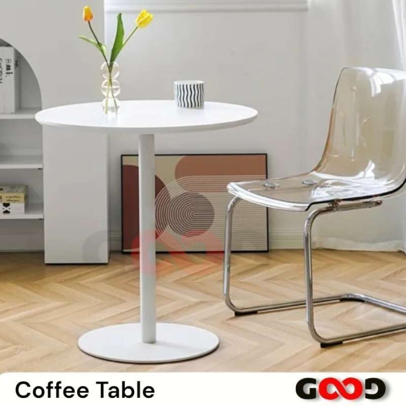 Jual Meja Bulat Kayu/besi Minimalis /coffee Table/round Table/meja ...