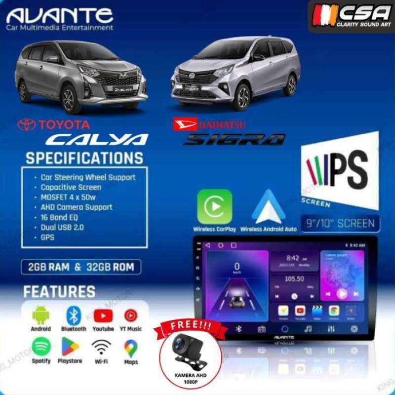 Promo Headunit Android Avante Ram 2/32 For Cayla And Sigra Free Camera