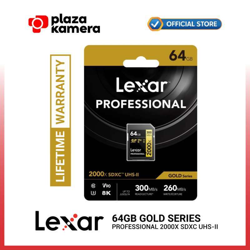 Jual Lexar 64gb Professional 2000x Gold Series Uhs-ii V90 Sdxc