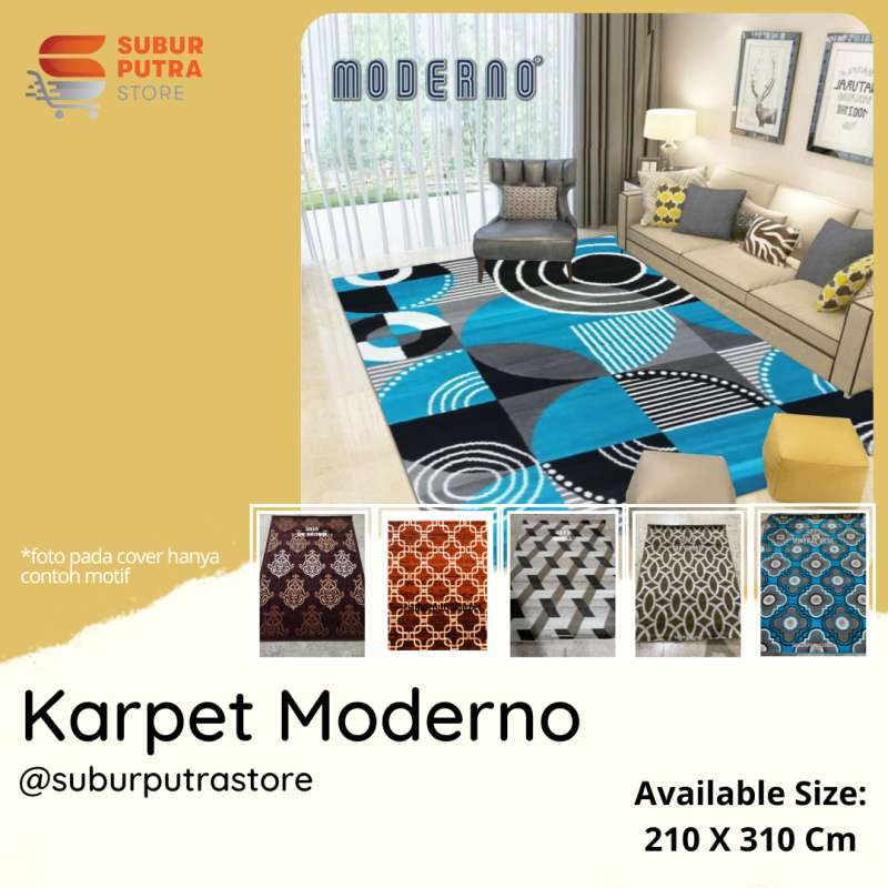 Jual Moderno - Karpet Permadani Motif Minimalis Size 210 X 310 Cm Bahan ...