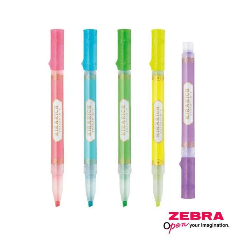 Jual Zebra Kirarich Glitter Highlighter Fluorescent Colors Penanda