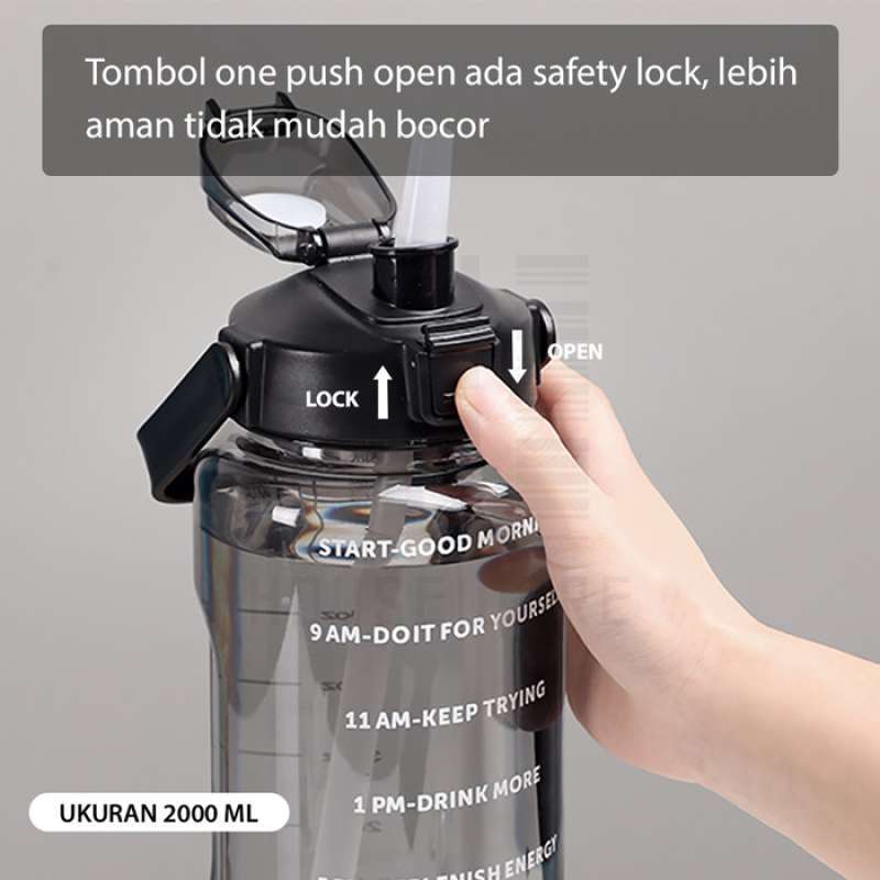 Jual Hugo Botol Minum Motivasi Set 2in1 Botol Air Anak Premium Bpa Free ...