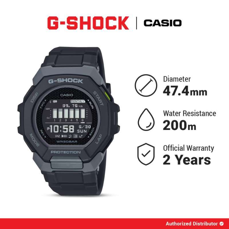 G Shock Jam Tangan Pria GBD 300 1DR Digital Black Gshock Original
