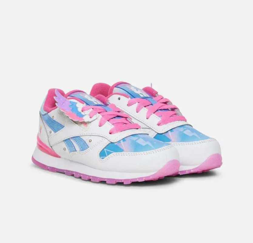 Sepatu Sneakers Reebok Pink Blue Reebok Classic Leather Step White