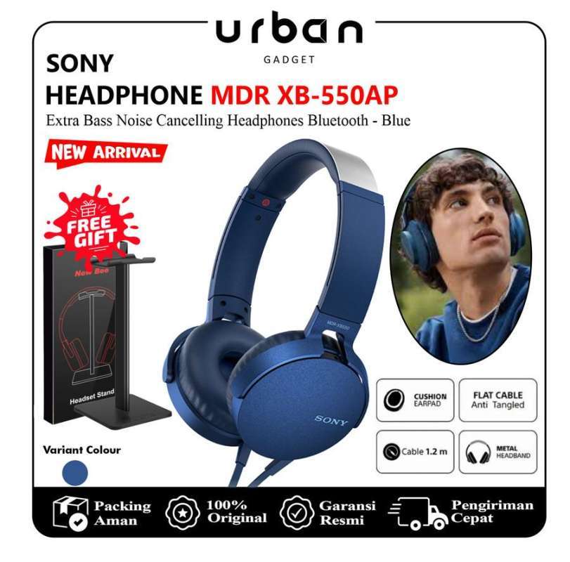 Headset Sony Mdr 550 Stylish Adjustable Over-Ear Super Bass