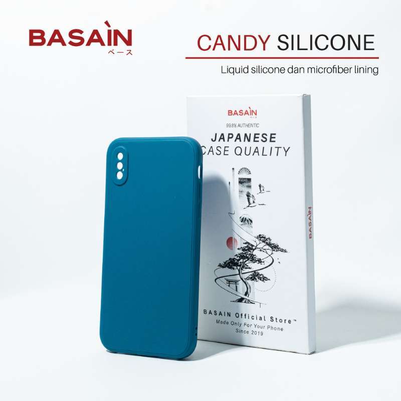 BASAIN Casing iPhone X/Xs/Xr/Xs Max Candy Silicone Case Blue Navy