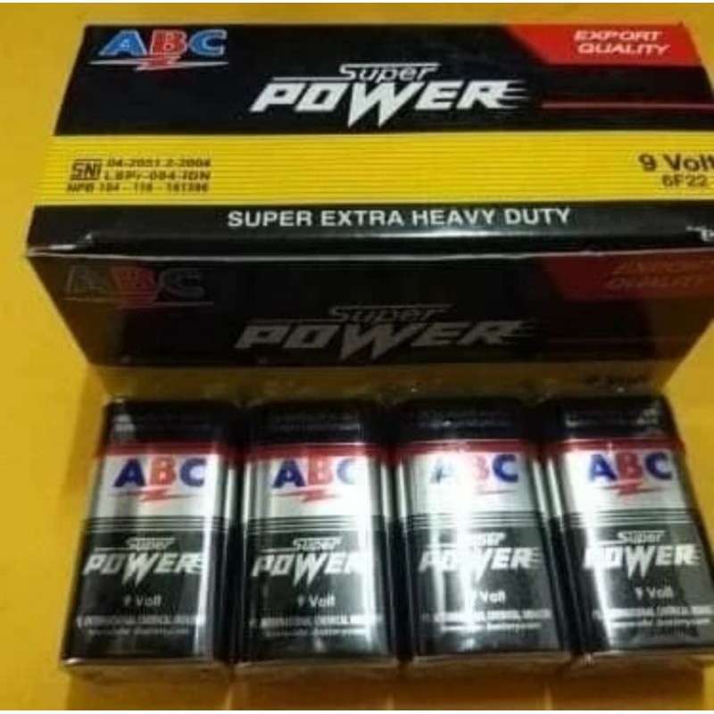 Jual Batre Abc Hitam Super Power 9v Original / Abc Baterai 9 Volt Super ...