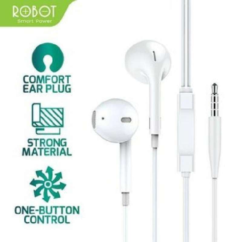 Jual Earphone Robot Re10 Semi In-ear Clear Dan Comfortable Wired ...