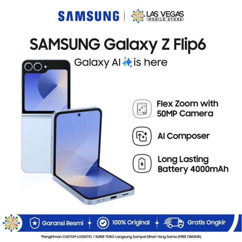 Samsung Galaxy Z Flip6 12/512GB 5G Smartphone AI Garansi Resmi