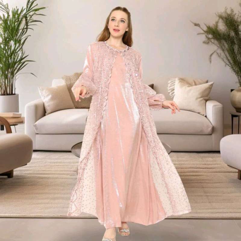 Jual Dress Peach Dress Pesta Dress Premium Gaun Pesta