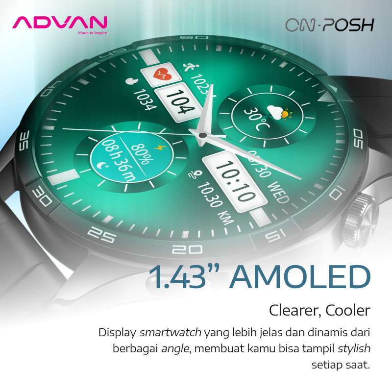 Jual Advan Smartwatch On Posh GPS Smart Ai Assistant Amoled 1.43 ...