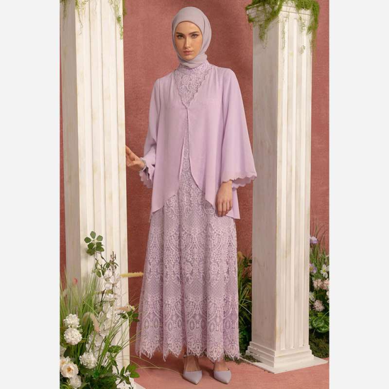 Promo Zalia Flare Chiffon With Lace Dress Wanita Diskon 35% Di