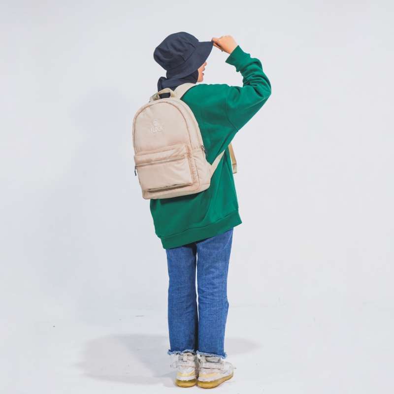 Promo Flock Monochrome Puffy Backpack - Creamm Diskon 7% Di Seller ...