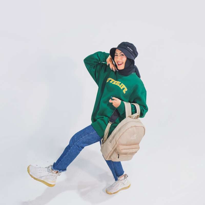 Promo Flock Monochrome Puffy Backpack - Creamm Diskon 7% Di Seller ...