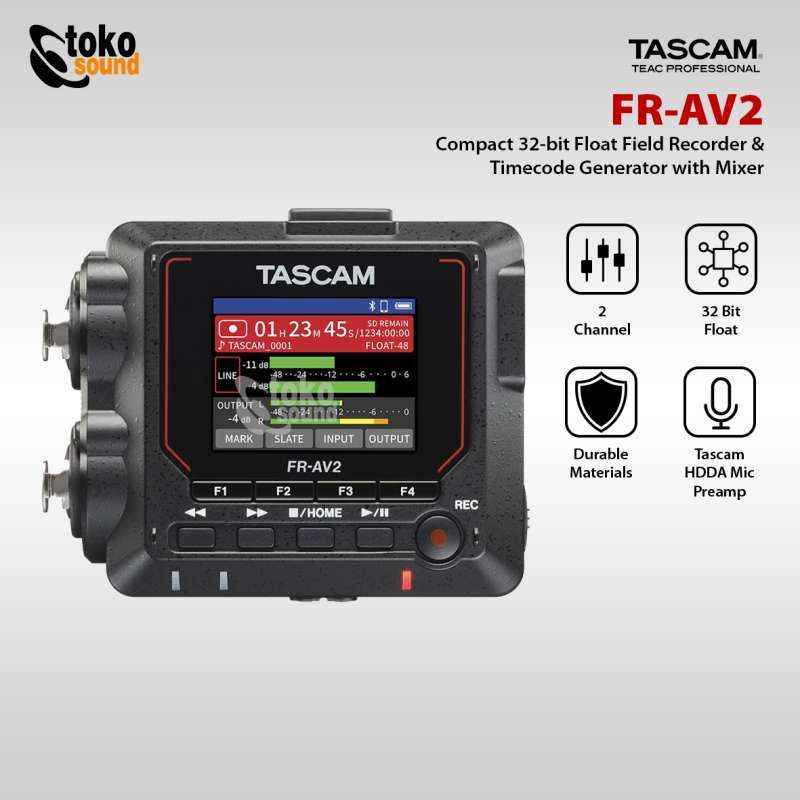 TASCAM FR-AV2 Registratore Audio Campo 32 Bit Con Timecode - Professionale Per Video E Audio
