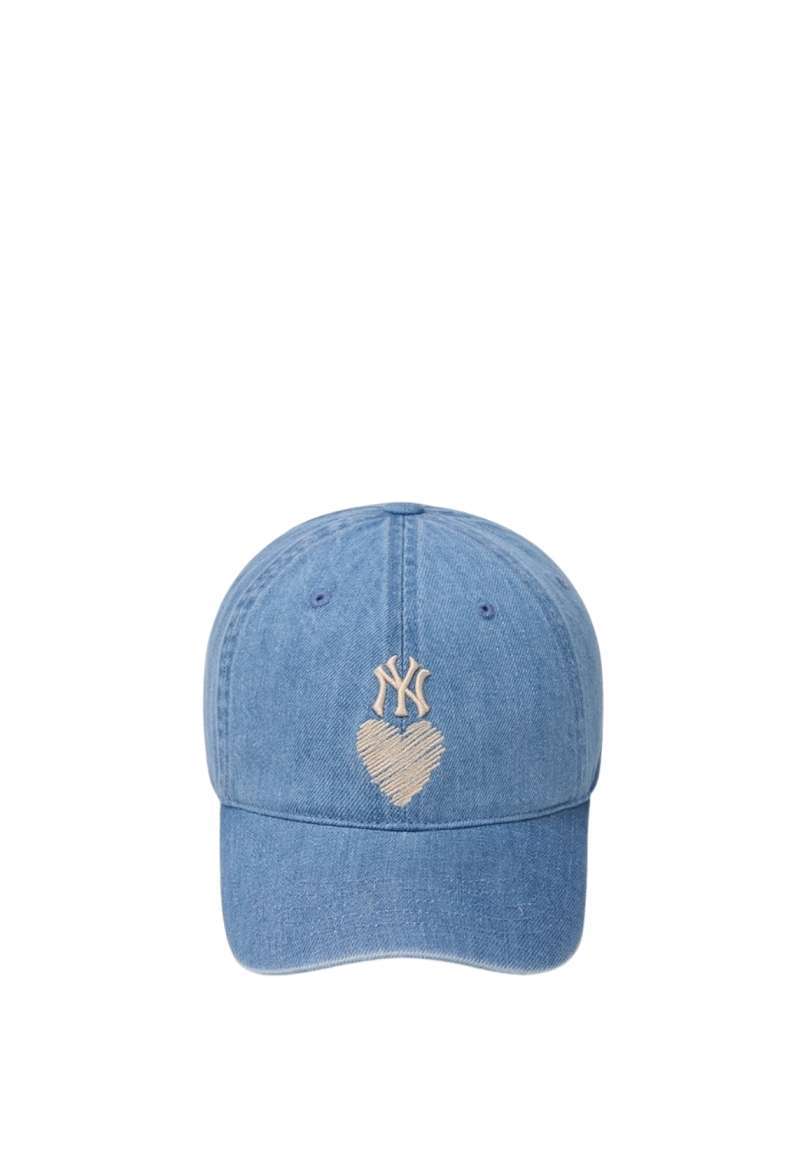 ■MLB Korea■ Damage Washed Denim Unstructured Ball Cap NY B Damaged Wash Denim Unstructured Ballcap New York Yankees