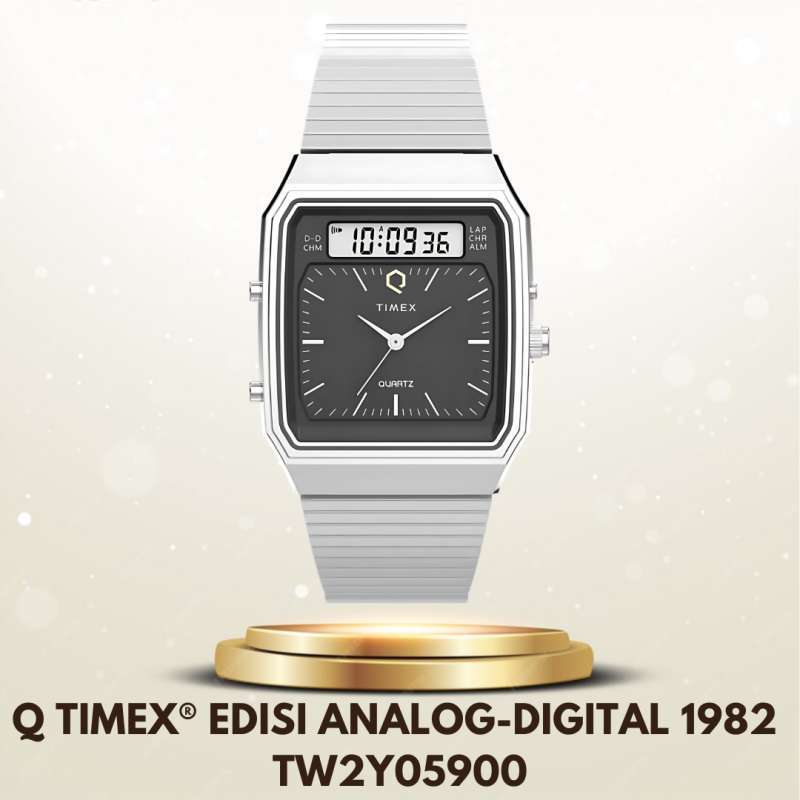 Timex TW2Y05900 Jam Tangan Q Timex 1982 Analog-Digital Original