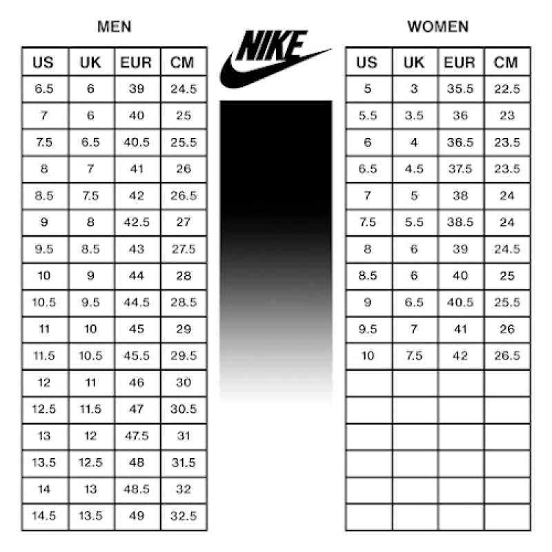 ukuran sepatu nike air max