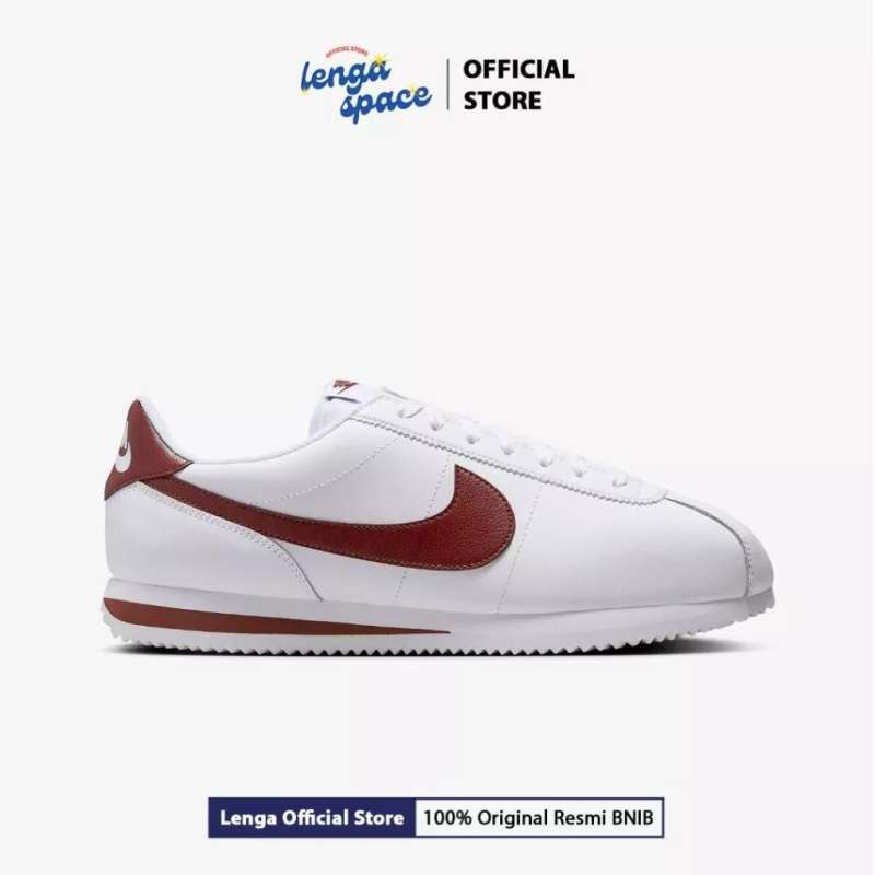 Jual Sepatu Sneakers Pria Nike Cortez Leather White/dark Pony