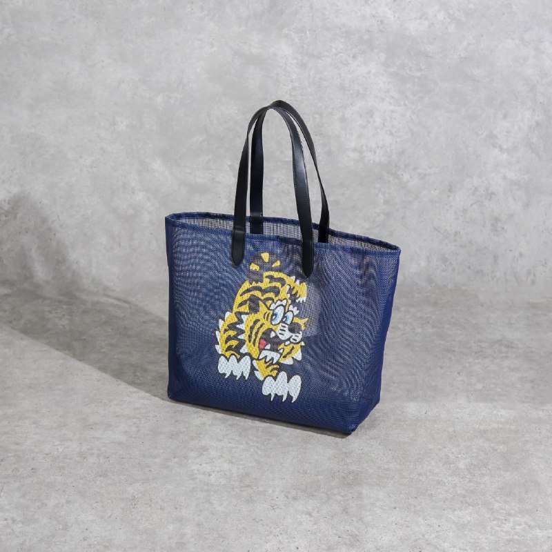 Promo Tas Kenzo Paris Play Tiger Yellow Navy Mesh Tote Bag 100
