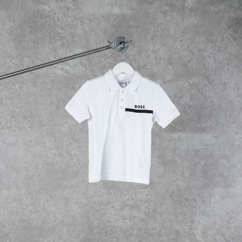 Polo HUGO BOSS STRIPE POCKET BLACK WHITE POLO KIDS 100% ORIGINAL
