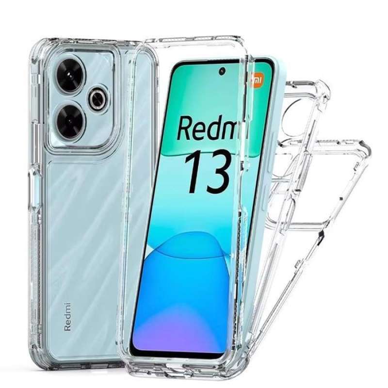 Promo Case For Redmi 13x In Clear Triple Layer Armor Cover