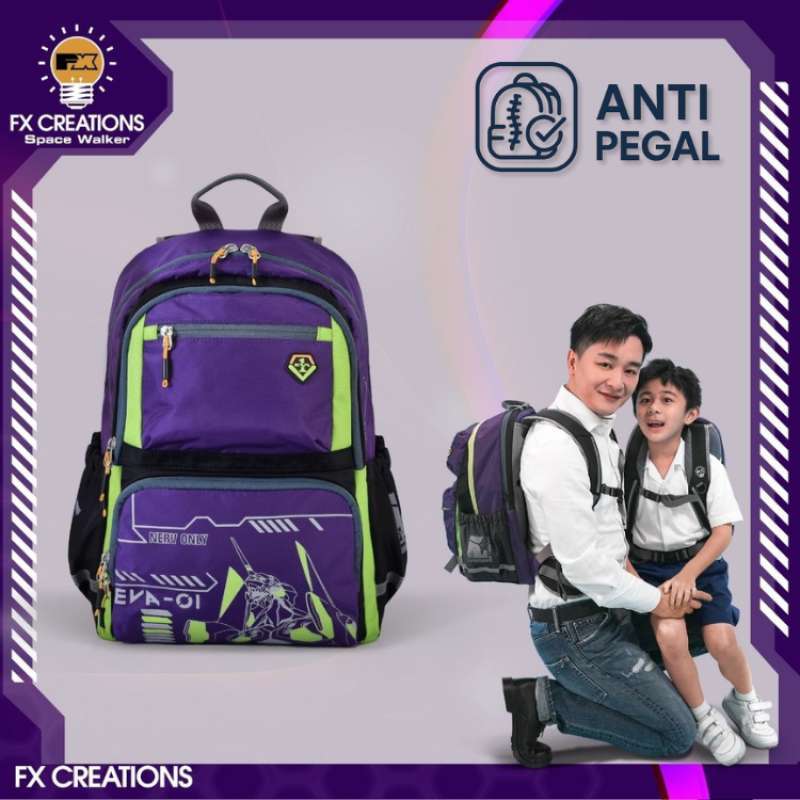 Ransel Sekolah Anak Anti Pegal Evangelion School Backpack FX Creations  SNA242018AGS-01