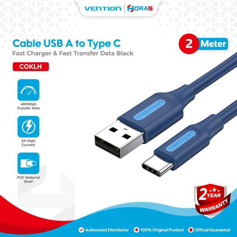 Jual Vention Kabel Data USB To Type C Fast Charging 3a Black