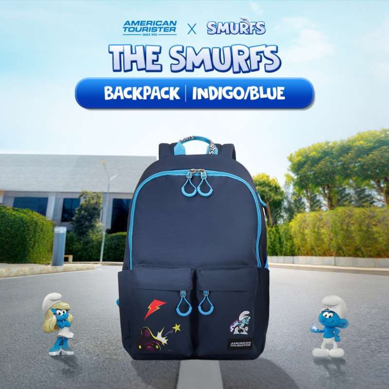 Jual American Tourister Koper The Smurfs Backpack Indigo/blue Di