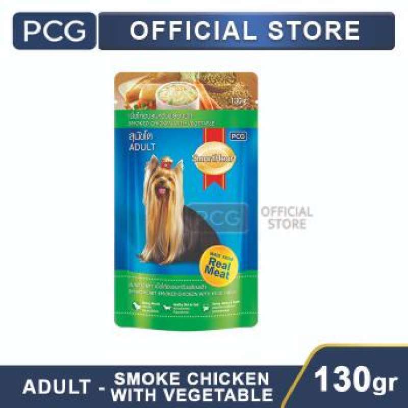 Jual Smartheart Pouch Dog Food Smoked Chicken With Vegetable [130