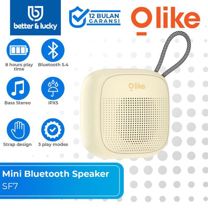 OLIKE SF7 Bluetooth Speaker Kecil dengan IPX5 Tahan Air dan TWS Stereo, Ukuran 85x42x85mm dan Baterai 8 Jam untuk Aktivitas Outdoor