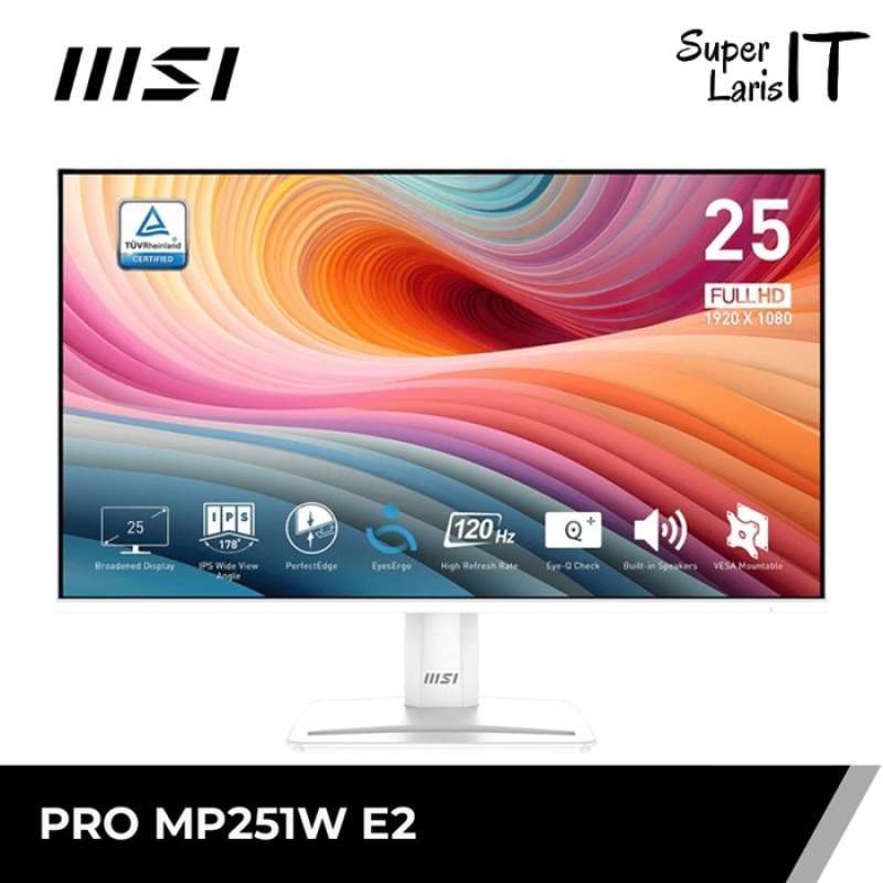 Jual Msi Pro Mp251w E2 Monitor 24.5 Inch Fhd Ips 120hz White Di