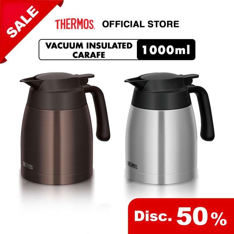 Thermos Vacuum Insulated Carafe Stainless Black (1000 2000 ml)