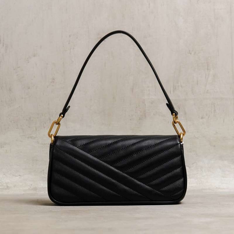 Jual Tas Tory Burch Kira Chevron Black Flap Shoulder Bag 100
