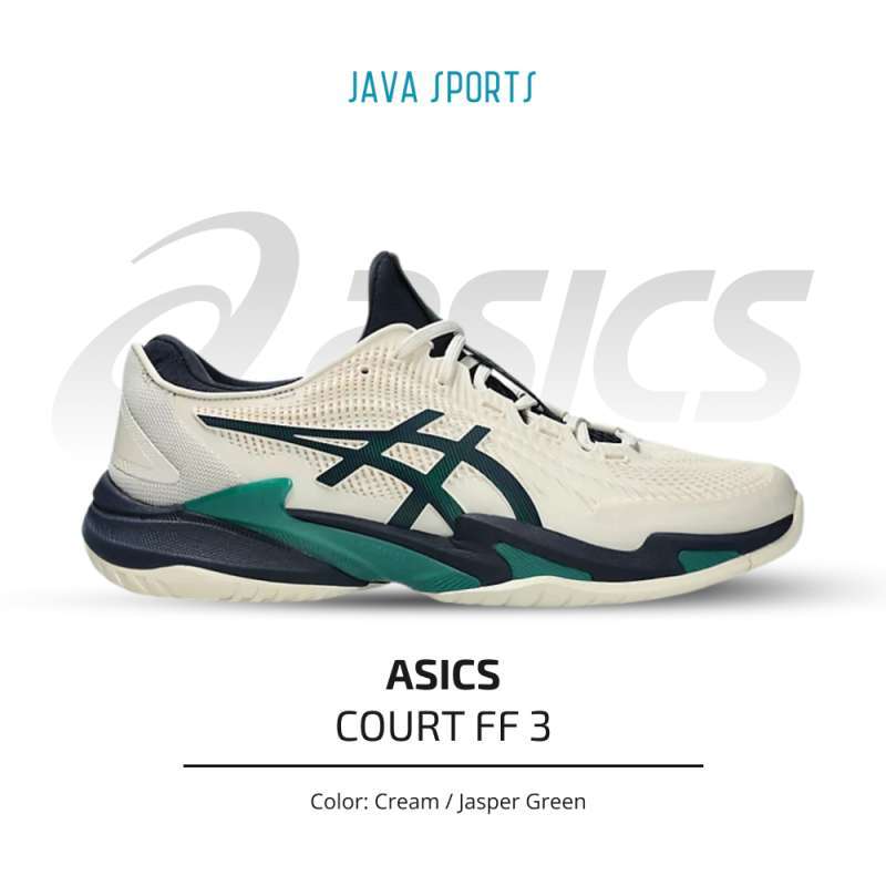 Sepatu Tenis Asics Court FF3 Original Tennis Shoe Cream Jasper Green