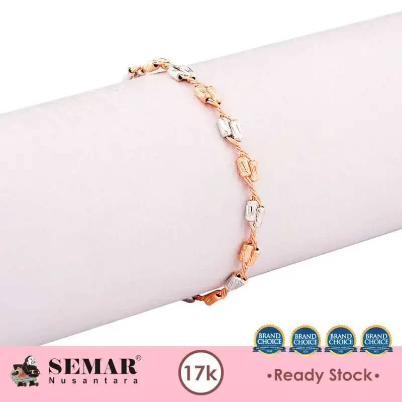 Gelang Emas Choker Shining Videlia Rose White Gold 17K Semar Nusantara
