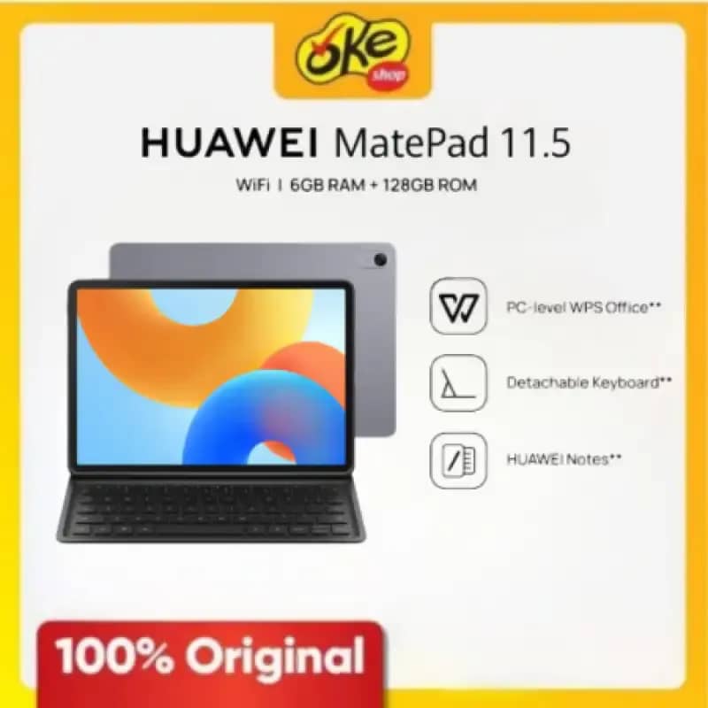HUAWEI MatePad 11.5-inci Space Gray dengan RAM 6GB, ROM 128GB, dan Kamera Belakang 13MP. Cocok untuk Pengguna Profesional dan Pemain Multimedia