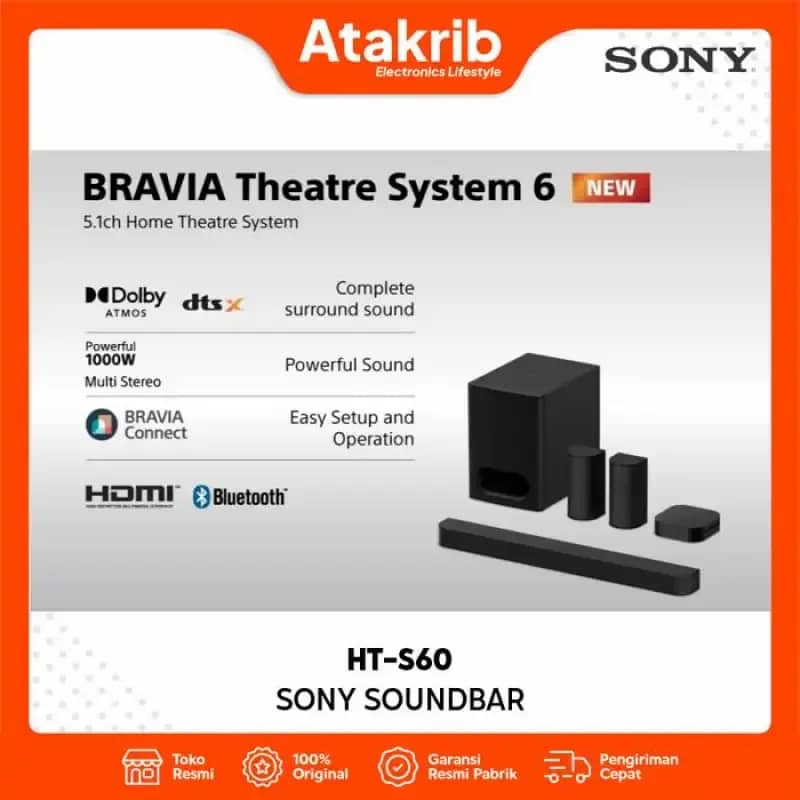 Jual Sony Soundbar Ht-s60 Home Theatre System Di Seller