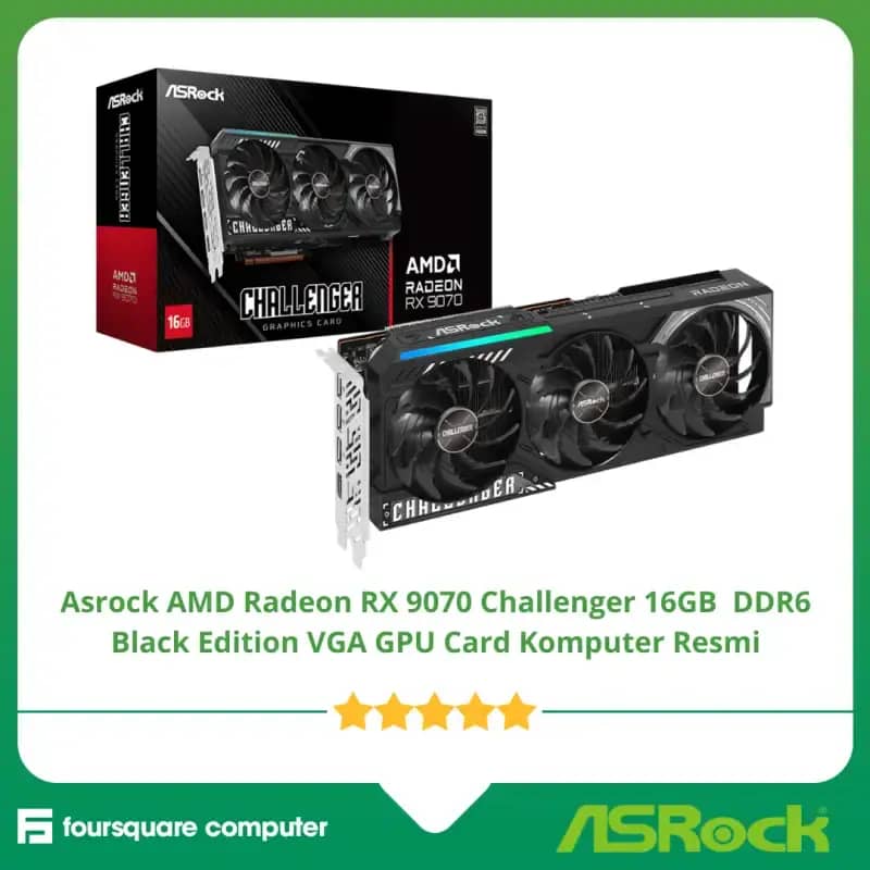 Asrock AMD Radeon RX 9070 Challenger 16GB DDR6 Black Edition VGA