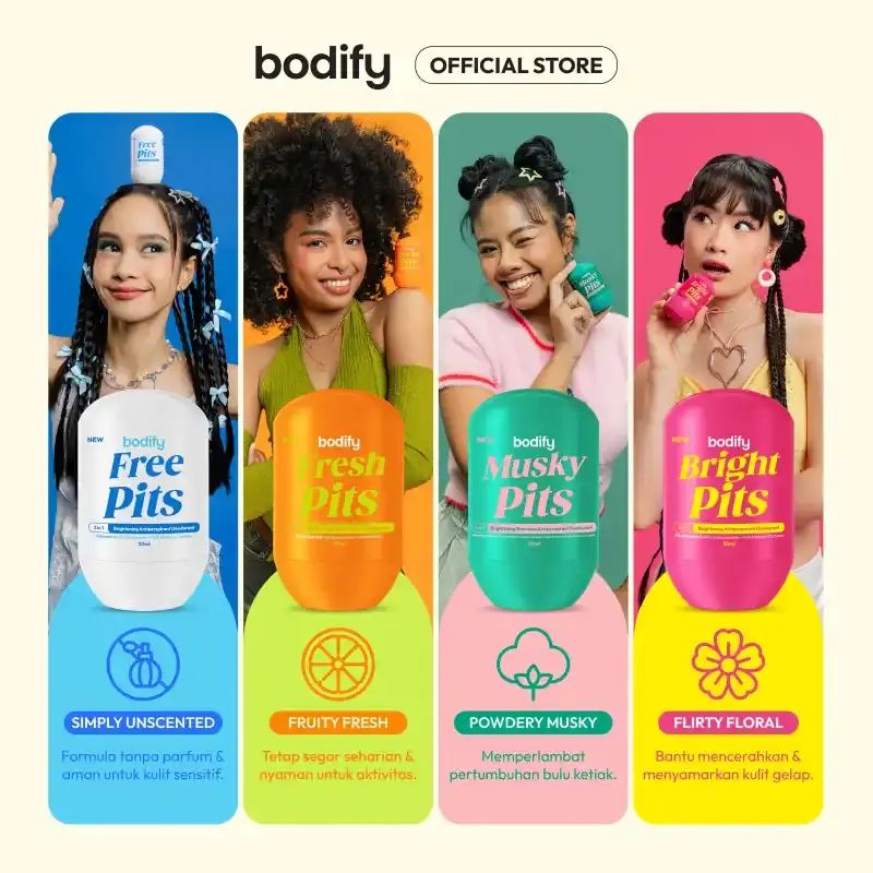 Promo [pits Series]bodify Pits Free/fresh/bright/musky 3in1&4in1 ...