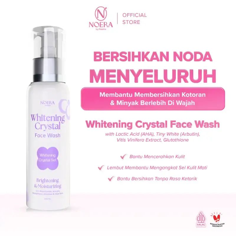 Promo Noera Face Wash Crystal Whitening 100ml | Facial Wash Glow Brightening | Facial Cleanser Diskon 29% Di Seller Noera By Reisha ID Flagship Store - Soreang, Kab. Bandung