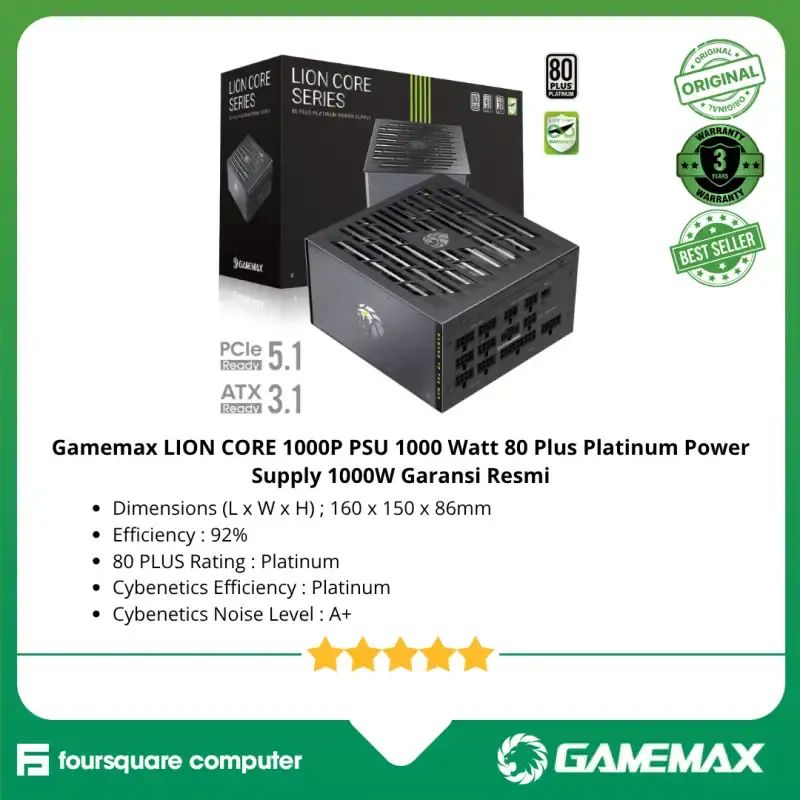 Jual Gamemax Lion Core 1000p Psu 1000 Watt 80 Plus Platinum Power
