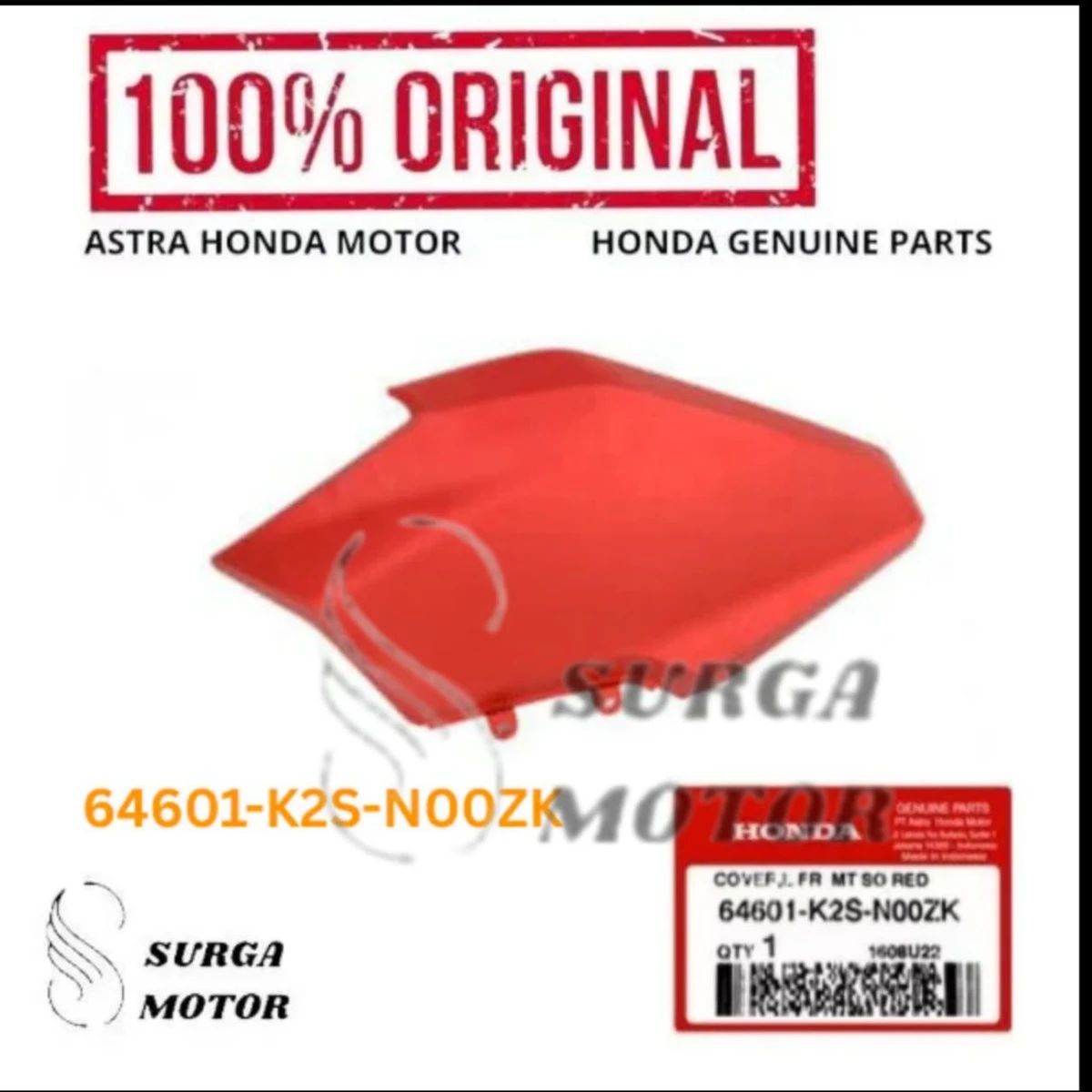 Jual Cover Left Front Merah Doff Motor Honda Vario 160 K2s 64601-k2s ...