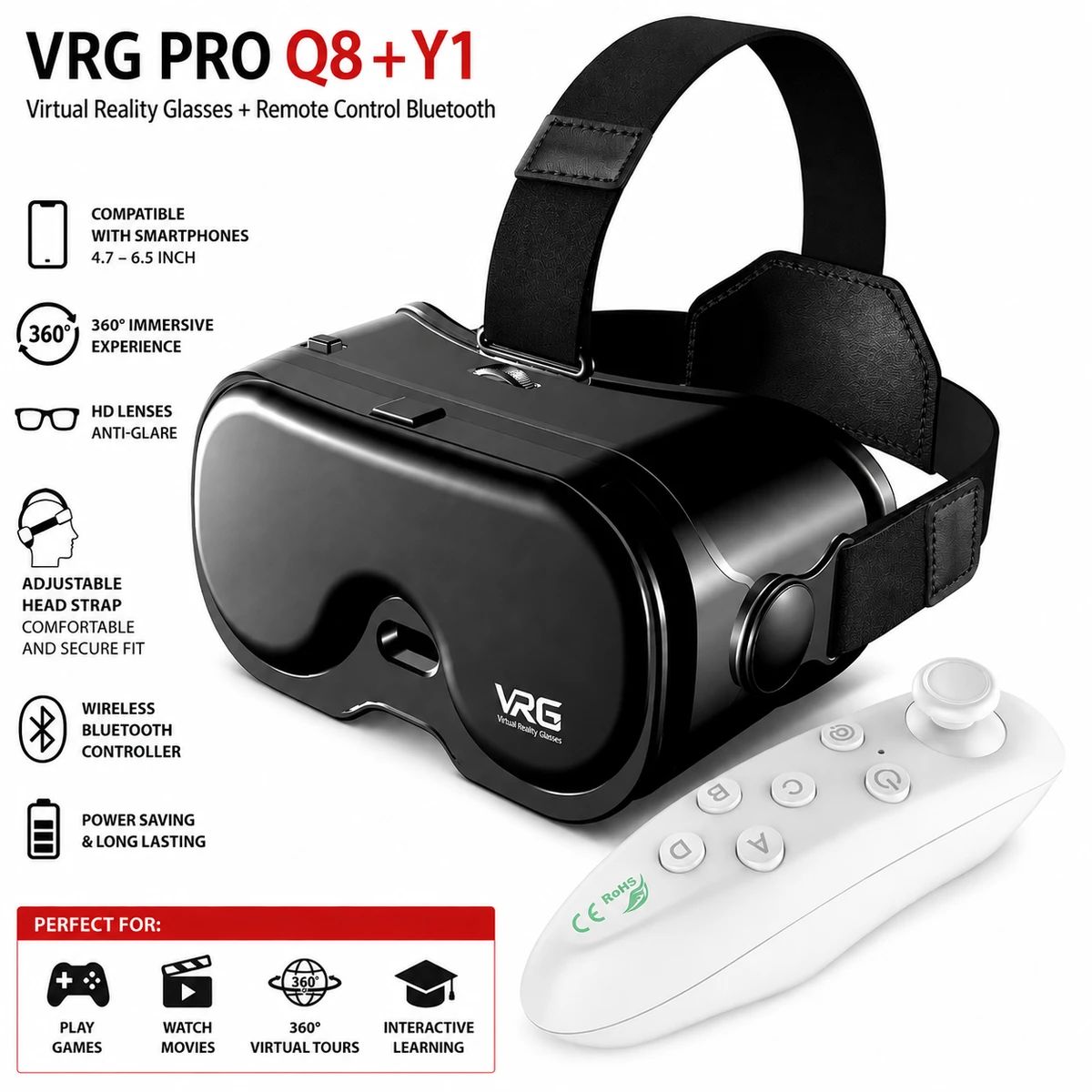 Imax Remote Jual Vrg Pro Q8 + Y1 Remote Control Bluetooth Wireless Vr Box 3d Imax ...