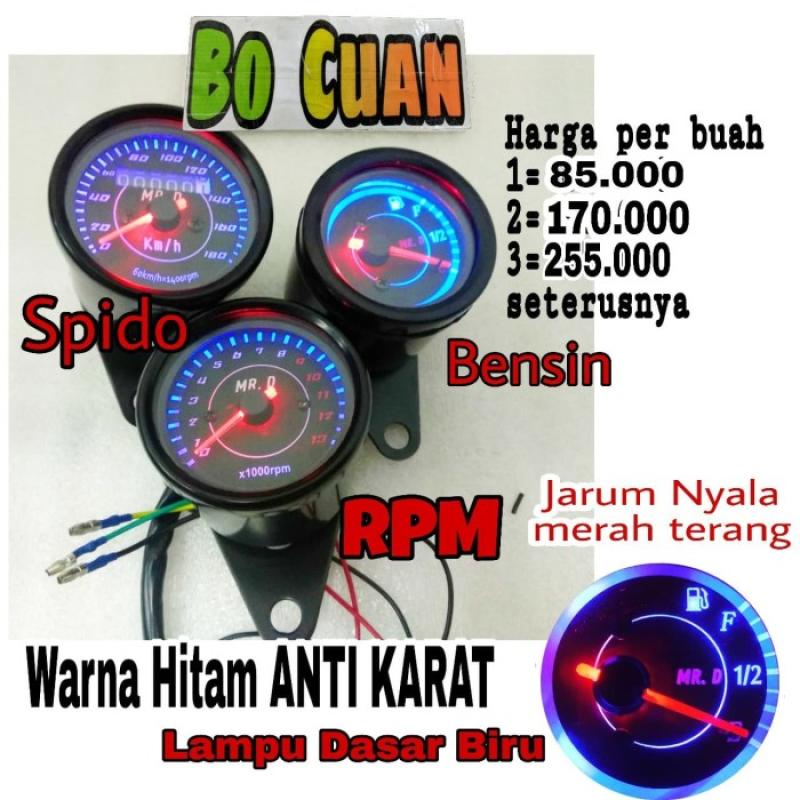 Jual Satuan Speedometer Rpm Amper Bensin Bulat Hitam Di Seller Tdr ...