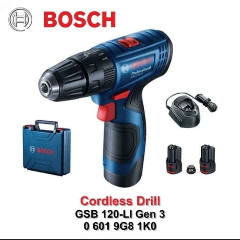 Jual Bosch Bor Tembok Baterai Cordless Impact Drill Bor GSB 120LI di