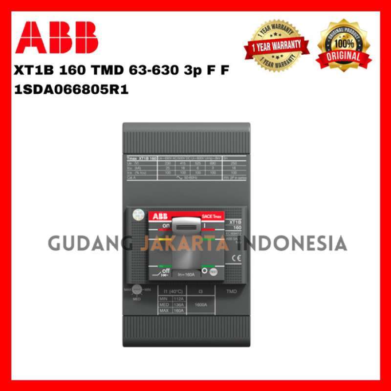 Promo ABB MCCB 3P 18kA 63A XT1B 160 TMD 63-630 3p F F 1SDA066805R1 ...