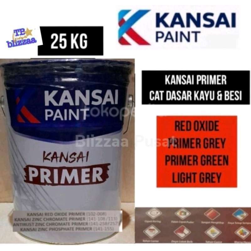 Promo Kansai Zinc Chromate 25kg Primer Grey Green Cat Dasar Kayu Besi